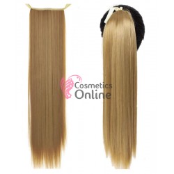 Extensie de par coada dreapta cu snur si pini 65 cm Blond Auriu CYF715427M36#